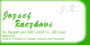 jozsef raczkovi business card